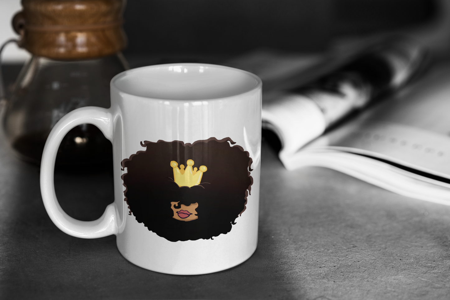 Big hair doll wearing a crown-Coffee/Tea Mug