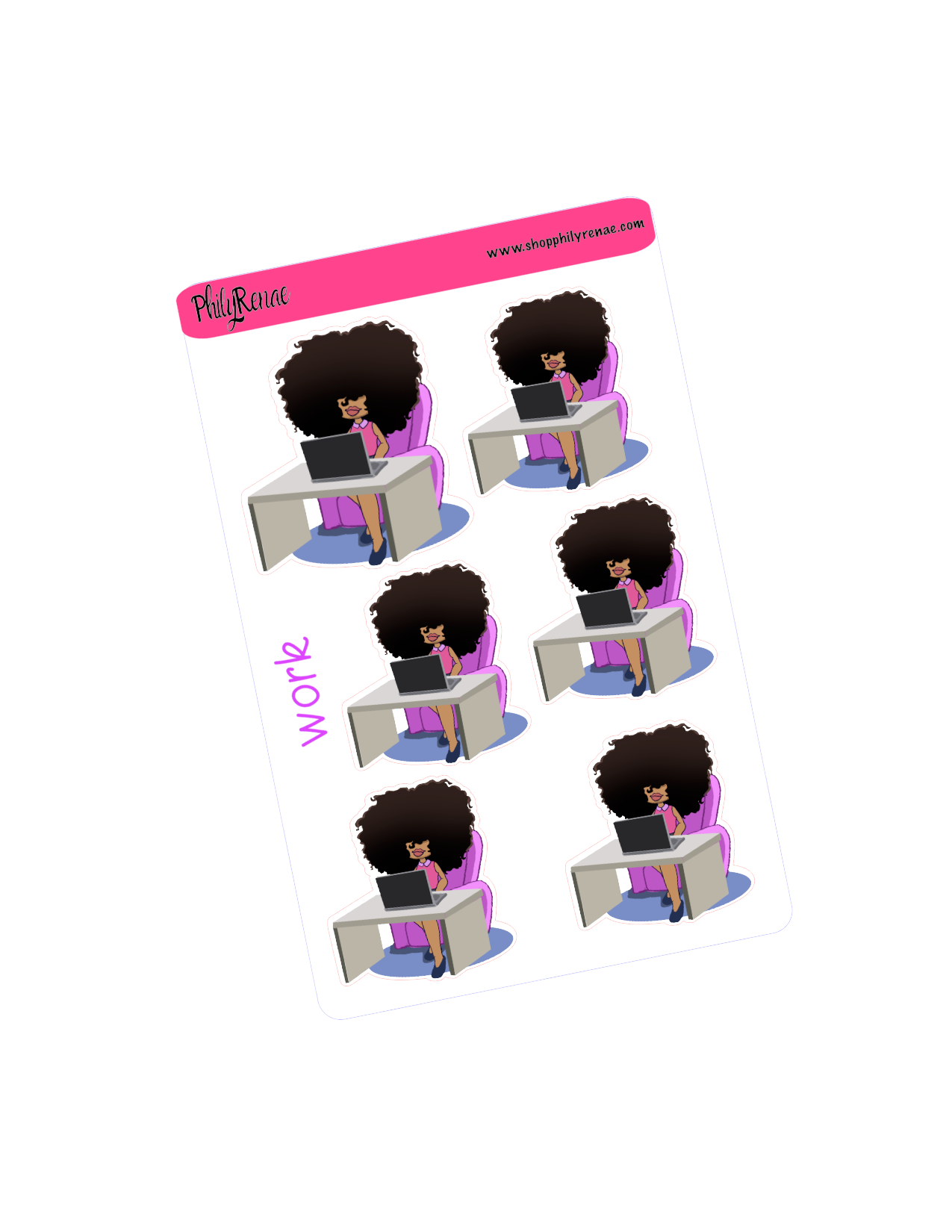 Big Hair doll in working Sticker Sheet