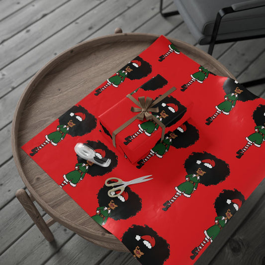 Big Hair Doll Elf Wrapping Paper