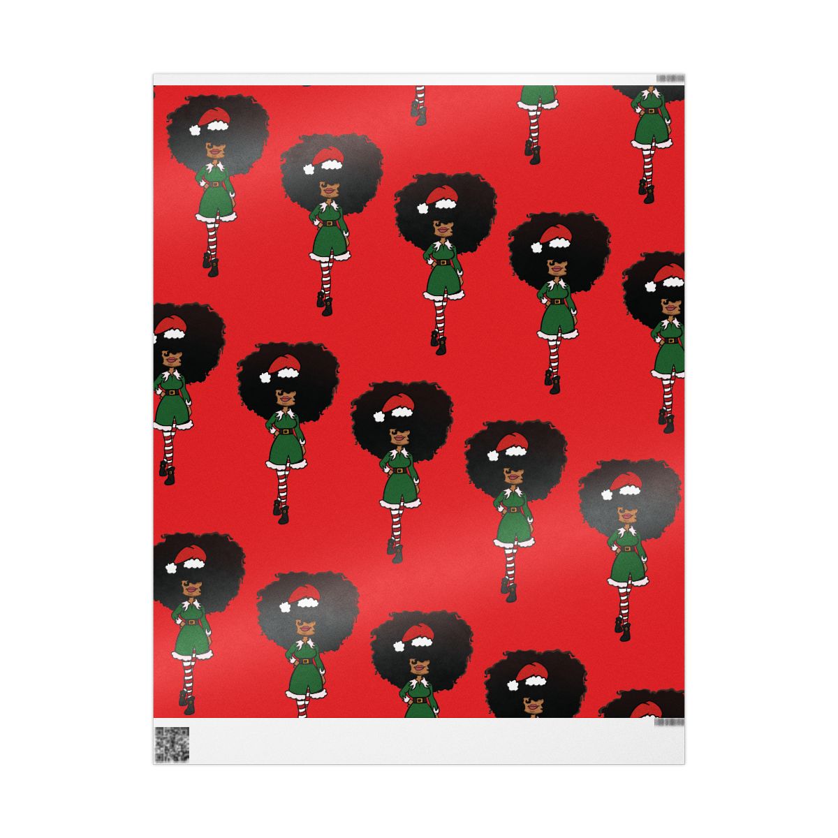 Big Hair Doll Elf Wrapping Paper