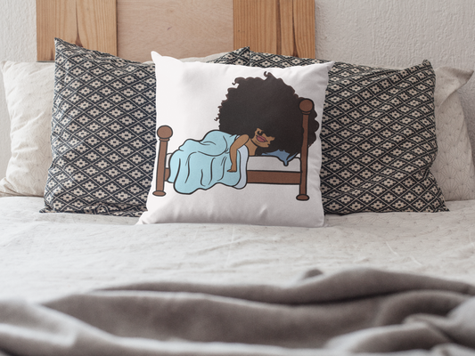 Big Hair doll laying in bed -Graphic Pillowcase