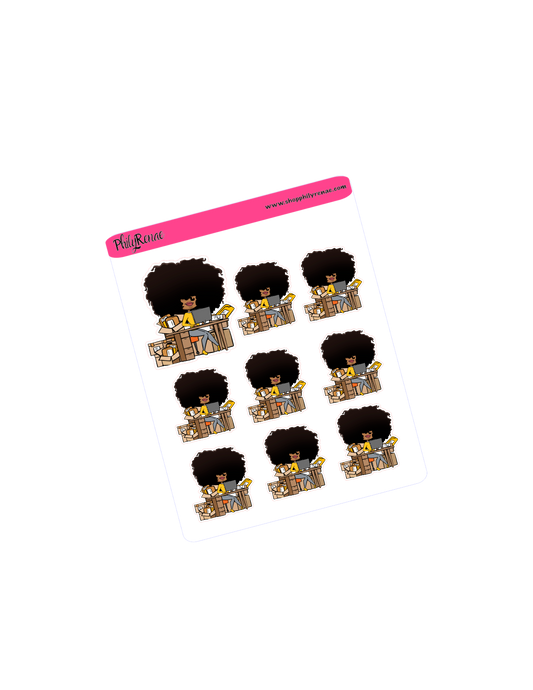 Big Hair doll packing orders Sticker Sheet